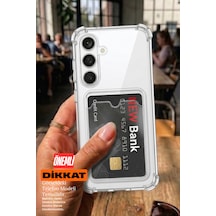 Samsung Uyumlu A06 Şeffaf Kartlıklı Telefon Kılıfı Darbe Emici Köşe Korumalı