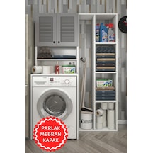 Kenzlife Membran Çamaşır Makinesi Dolabı Hayzumsüpürge Gribyz Panjur 180 126 55 Mebran Kapak Suntalam Gövde Beyaz