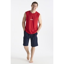 U.S. Polo Assn. U.s Polo Assn. 19010 Erkek Sıfır Kollu Şortlu Pijama Takımı-kırmızı