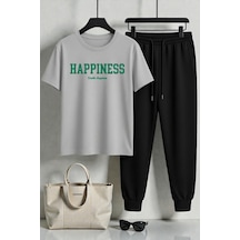 Uyguntarz Unisex Happines 2'li Eşofman Takımı Gri
