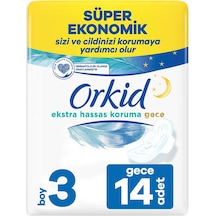 Orkid Extra Hassas Koruma Hijyenik Ped Gece 14'lü