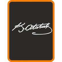Atatürk Imza Oto Sticker 40x13 Cm Beyaz