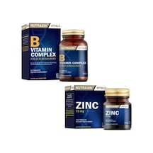B Vitamin Complex 60 Tablet Cilt, Saç, Tırnak Sağlığı Için Çinko Takviyesi 15 Mg 100 Tablet