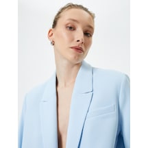 Koton Blazer Ceket Tek Düğmeli Kapaklı Cepli Standart Kesim Mavi 4sak50140uw Mavi