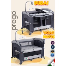 Prego Dubai 10 in1 Anne Yanı Park Yatak Oyun Parkı Sallanır Beşik Yana Açılır Kolay Katlanır +yatak Hediye