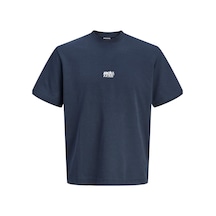Jack & Jones Core Erkek Tişört Ön Baskılı Kısa Kollu Bisiklet Yaka Lacivert