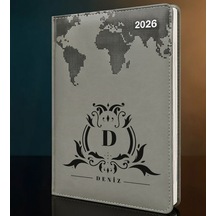 Bk Gift Kişiye Özel İsimli Termo Sert Kapak 2026 Gri Ajanda -8, Öğretmenler Günü Hediyesi, Yeni İş Hediyesi 35262 Bk Gift Renkli