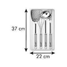 Flexispace 899430 Mutfak Gereçleri İçin Çekmece Düzenleyici, Plastik, Beyaz, 37 X 22 X 4,5 Cm Açık Bej 89634338