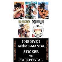 One Punch Man 11-12-13-14-15 Manga Seti 5 Kitap / Tek Yumruk / Anime-manga Sticker Ve Kartpostal