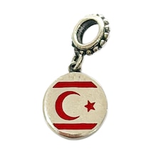 Yerli Üretim Türk Bayrak Sallantılı 925 Ayar Gümüş Charm