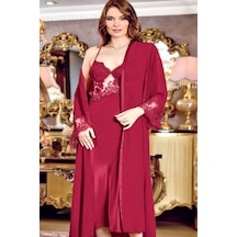 Jeremi 210 Saten 6'lı Set-bordo Bordo