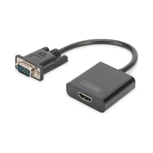Dıgıtus Da-70473 Digitus Vga Hdmi Çevirici + Ses 3.5mm , Full Hd 1080p , Kablolu, 15 Cm, Siyah Ren