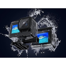 Sj4000 Dual Screen Wifi 4k Uhd 16mp 170 2 /1.3 Çift Ekranlı Aksiyon Kamerası Siyah