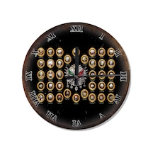 Osmanlı Padişahları Ve Tuğrası Baskılı Duvar Saati (407686165) Çok Renkli