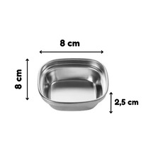 Metal Gümüş Renk Barbekü, Sos Tabağı - Sos, Reçel, Bal, Kaymak Kasesi, Tekli - 8x8x2,5 Cm - 1 Adet 0
