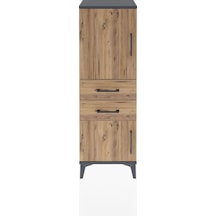 Arges Dolap 2 Raflı 2 Çekmeceli 2 Kapaklı 44x30x134 Antrasit-çam Antrasit