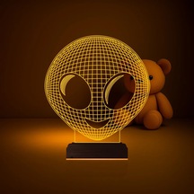 Luvivia Alien Uzaylı Çocuk Odası 3d Lamba - Masa Gece Lambası Şeffaf