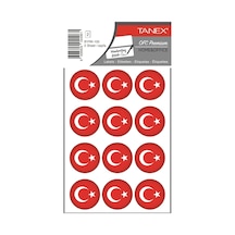 105 Türk Bayrağı Sticker Yuvarlak Büyük