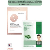 Dermal 3 Katmanlı Rose Gold Göz Maskesi + Biberiye Özlü Kolajen Yüz Maskesi 2'li