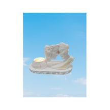 Ei Yapımı Tepside Sevgililer Biblosu Ve Mumluk