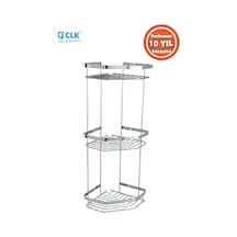 Çelik Banyo Paslanmaz Çelik Zerrin 3 Lü 19x19 Cm Şampuanlık Köşe Süngerlik Krom