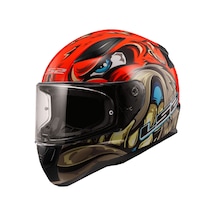 Ls2 Rapid 2 Spox Kapalı Motosiklet Kaskı Kahverengi - Kırmızı