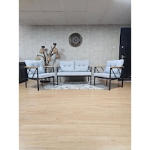 Siyah Boyalı Bahçe - Balkon - Mutfak Çay Seti Takımı Bahçe Koltuk 001