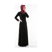 Nidya Moda Büyük Beden Elbise-4044S Siyah