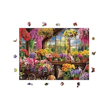 Ahşap Puzzle Yetişkin - Çiçek Serası - 450 Parça, 29 X 39 Cm - Yapıştırıcı Folyo Dahil - Benzer