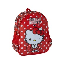 Kırmızı Çocuk Sırt Çantası, Polka Noktalı Desen, 7 Adet Defter Hediyeli -çok Renkli