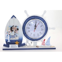 Ahşap Marin Dümenli Çerceveli Saat Alk2456 - Mrk2641-2113 Renkli