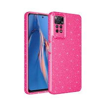 Zore Redmi Note 12 Pro 4g Kılıf Kamera Korumalı Simli Lüks Nvth Koton Kapak - Pembe Koyu