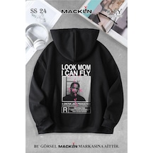 Macklin Unisex Kadın Erkek Cactus Jack Özel Tasarım Baskılı Kapşonlu Sweatshirt Siyah Mck1133 Siyah