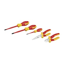 Professional, Vde El Aleti Seti 5 Parça 1x Yan Keski 160mm Kargaburun 200mm, Tornavida Sl 3.5 X 75mm, Tornavida Sl 6.5 X 125mm, Yıldız Tornavida Ph2 X 125mm , 1600a02ng2, Kırmızı