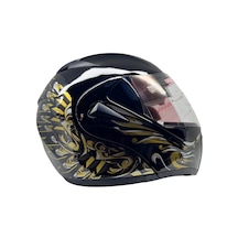 Kask Vrt Marka Vizörlü Çeneden Açılır Siyah - Gold