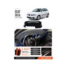 Seat Ibıza 2001-2008 Uyumlu Torpido Koruma, Torpido Örtüsü, Torpido Kılıfı - Siyah-mavi - Se003