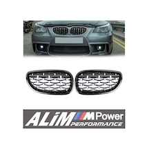Bmw E60 Diamond Siyah/krom Panjur Ön Panjur Böbrek Seti Uyumlu Değişim Parça