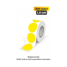 Yuvarlak Kesim Sarı Renk Etiket 1,5cm - 500 Adet