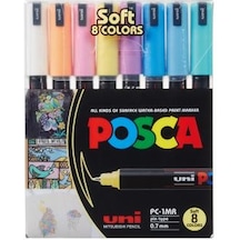 Uni Posca 0.7 Su Bazlı Poster Markörü Soft Renk 8'li