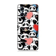 Xiaomi Redmi Note 12 Uyumlu Silikon Kılıf Panda Aşkı Ve