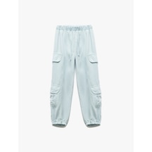 Koton Beli Bağcıklı Kargo Cep Detaylı Jogger Pantolon Mavi 5skg40071ad Mavi