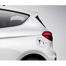 Öpüşen Çocuklar Araba Araç Depo Sticker Yapıştırma