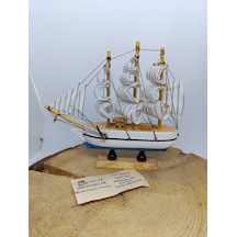 Yelkenli Ahşap Gemi-dekoratif-17 Cm