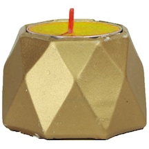 Mumluk Şamdan Tealight Mum Uyumlu Poly Küçük 1 Model - Altın
