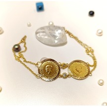İki Çeyrek Altınlı Bileklik 22 Ayar Ve Zincir 14 Ayar Altın Hd Videolu