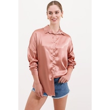 Bigdart 3985 Oversize Saten Gömlek - Camel 3985bgd19-278-14518 001