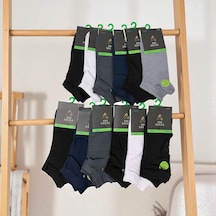 Erkek Kısa Dikişsiz Bambu Çorap 6'lı Ve 12'li Çok Renkli