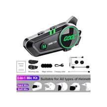C50 2x Motosiklet Intercom Kask Kulaklık 1000 Mah Rgb Işıklı Çift Eşleşme