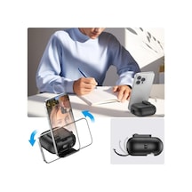 Galaxy Buds 3-pro-3 Fe İçin Guard-stant Kulaklık Kılıfı Çizilme Ve Darbe Önleyici Buds 3 Pro Koruyucu Rahat Tutuş Sağlayan Kilit Tasarımlı Deri Görünümlü Buds 3 Pro Kılıfı Siyah