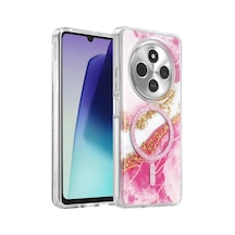 Onegif Xiaomi Redmi 14c Lotus Simli Magsafe Kapak - Pembe